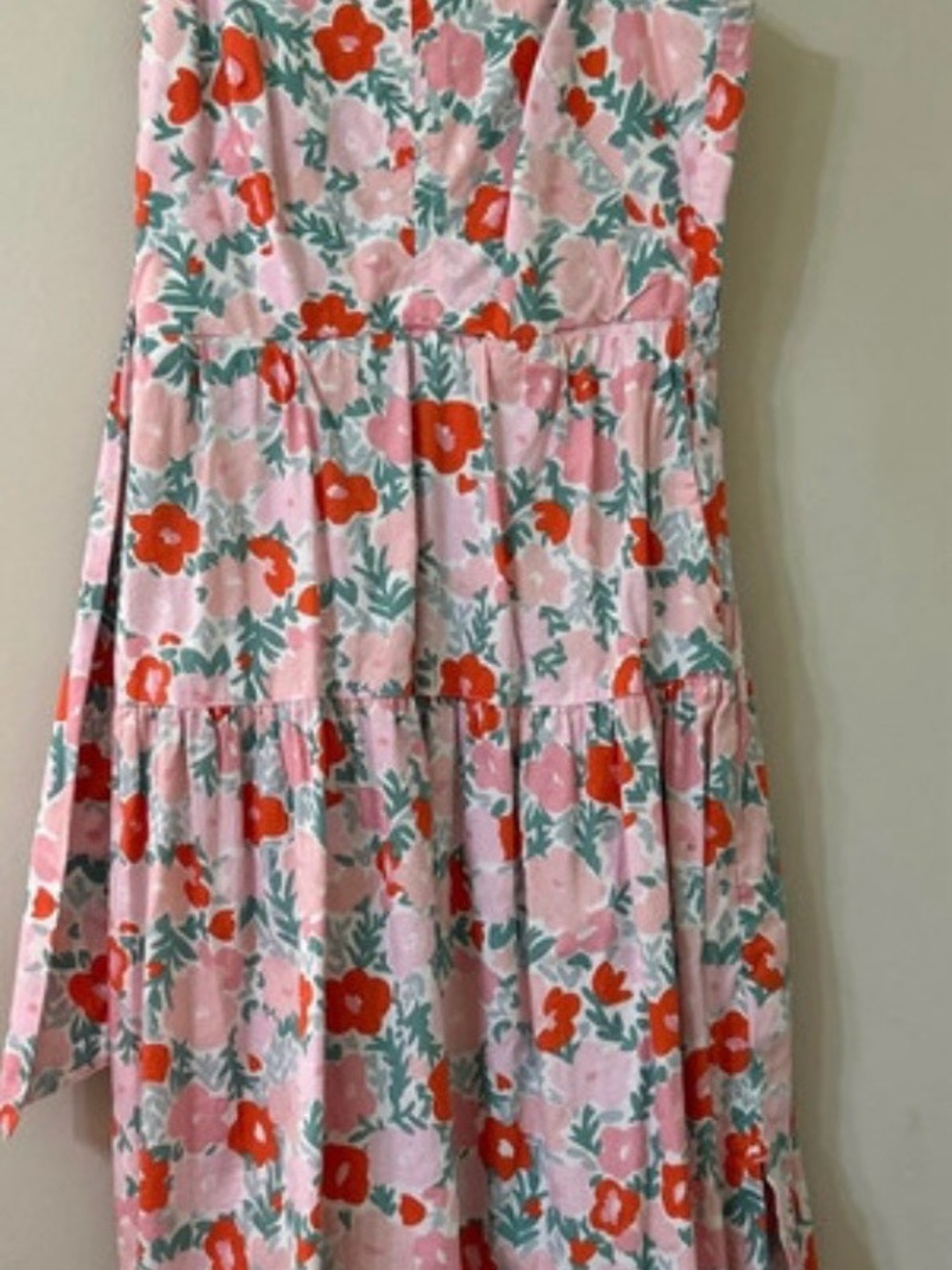 Free Assembly vibrant floral sun dress tie back